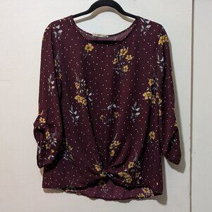 Pink Republic Floral Semi-Sheer Blouse